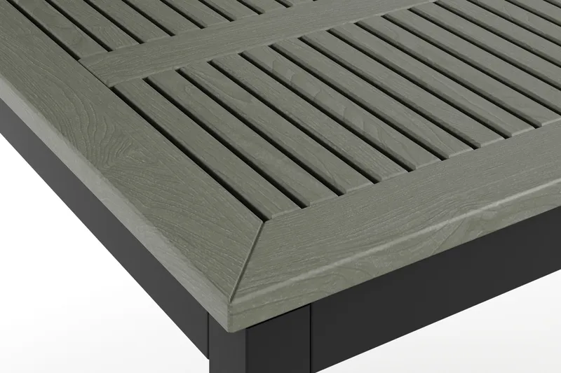 Monaco rektangulärt förlängningsbart bord utomhus med iläggsskiva 150-250x90 cm i aluminium/metall/plast - Svart/Grå - Utemöbler - Trädgårdsbord & Utebord - Matbord ute