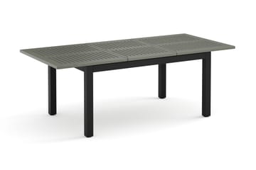 Monaco rektangulärt förlängningsbart bord utomhus med iläggsskiva 150-250x90 cm i aluminium/metall/plast - Svart/Grå - Utemöbler - Trädgårdsbord & Utebord - Matbord ute