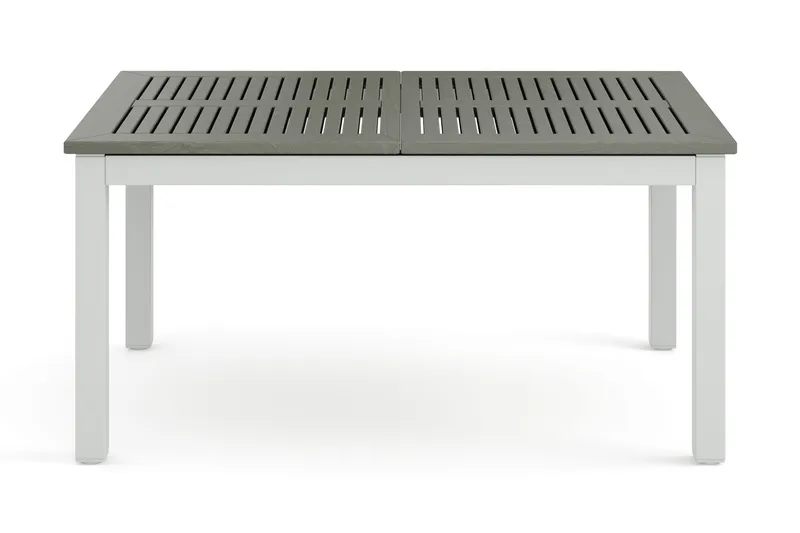 Monaco rektangulärt förlängningsbart bord utomhus med iläggsskiva 150-250x90 cm i aluminium/metall/plast - Vit/Grå - Utemöbler - Trädgårdsbord & Utebord - Matbord ute