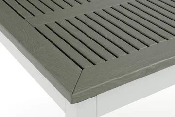 Monaco rektangulärt förlängningsbart bord utomhus med iläggsskiva 150-250x90 cm i aluminium/metall/plast - Vit/Grå - Utemöbler - Trädgårdsbord & Utebord - Matbord ute
