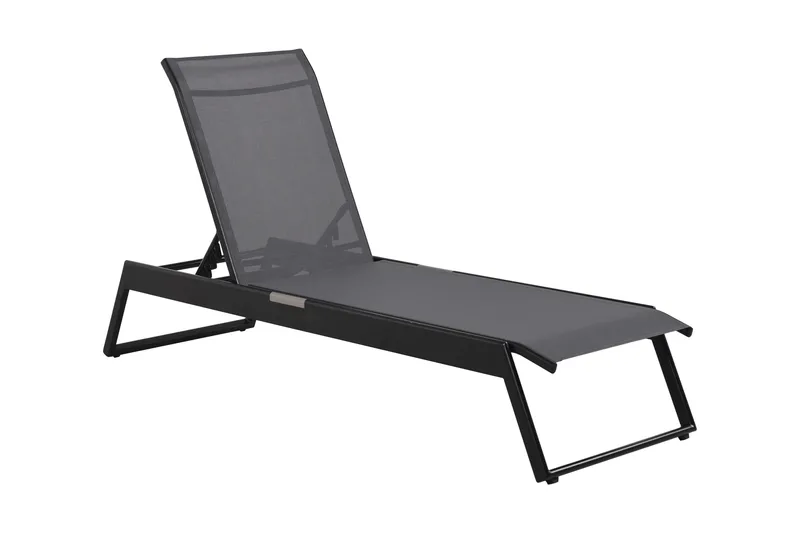 Monaco Solsäng med justerbar rygg i aluminium grå textil - Svart - Utemöbler - Utestolar & fåtöljer - Solsängar & solvagnar