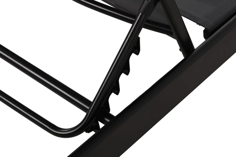 Monaco Solsäng med justerbar rygg i aluminium grå textil - Svart - Utemöbler - Utestolar & fåtöljer - Solsängar & solvagnar