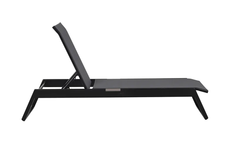 Monaco Solsäng med justerbar rygg i aluminium grå textil - Svart - Utemöbler - Utestolar & fåtöljer - Solsängar & solvagnar