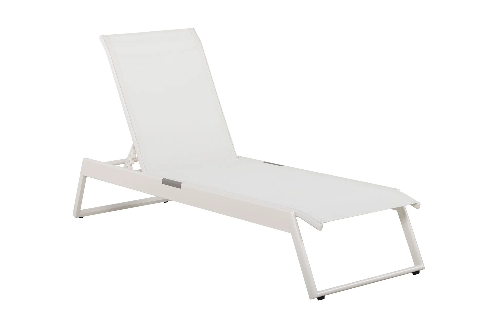 Monaco Sols&auml;ng med justerbar rygg i aluminium vit textil - Vit