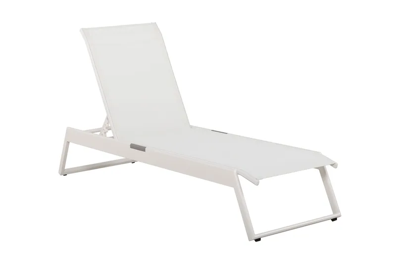 Monaco Solsäng med justerbar rygg i aluminium vit textil, Vit