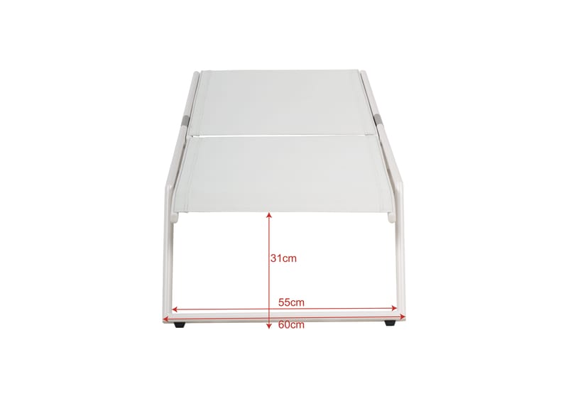 Monaco Solsäng med justerbar rygg i aluminium vit textil - Vit - Utemöbler - Utestolar & fåtöljer - Solsängar & solvagnar