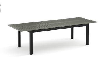 Monaco Stort rektangulärt förlängningsbart bord utomhus med iläggsskiva 210-310x90 cm i aluminium/plast - Svart/Grå - Utemöbler - Trädgårdsbord & Utebord - Matbord ute