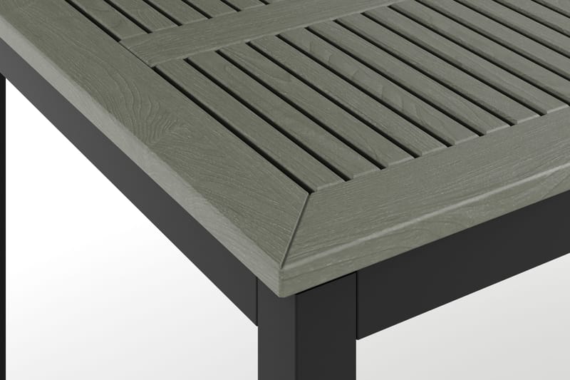 Monaco Stort rektangulärt förlängningsbart bord utomhus med iläggsskiva 210-310x90 cm i aluminium/plast - Svart/Grå - Utemöbler - Trädgårdsbord & Utebord - Matbord ute