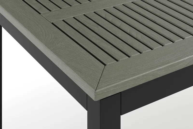 Monaco Stort rektangulärt förlängningsbart bord utomhus med iläggsskiva 210-310x90 cm i aluminium/plast - Svart/Grå - Utemöbler - Trädgårdsbord & Utebord - Matbord ute