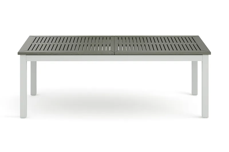 Monaco Stort rektangulärt förlängningsbart bord utomhus med iläggsskiva 210-310x90 cm i aluminium/plast - Vit/Grå - Utemöbler - Trädgårdsbord & Utebord - Matbord ute