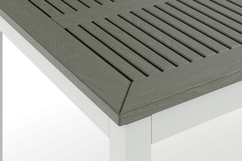 Monaco Stort rektangulärt förlängningsbart bord utomhus med iläggsskiva 210-310x90 cm i aluminium/plast - Vit/Grå - Utemöbler - Trädgårdsbord & Utebord - Matbord ute