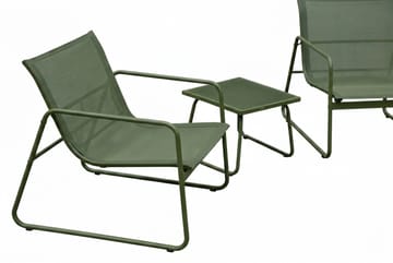 Pelanda Caféset Utomhus - Bord med frostad glasskiva och fåtöljer i stål - Grön - Utemöbler - Utegrupp - Loungegrupp