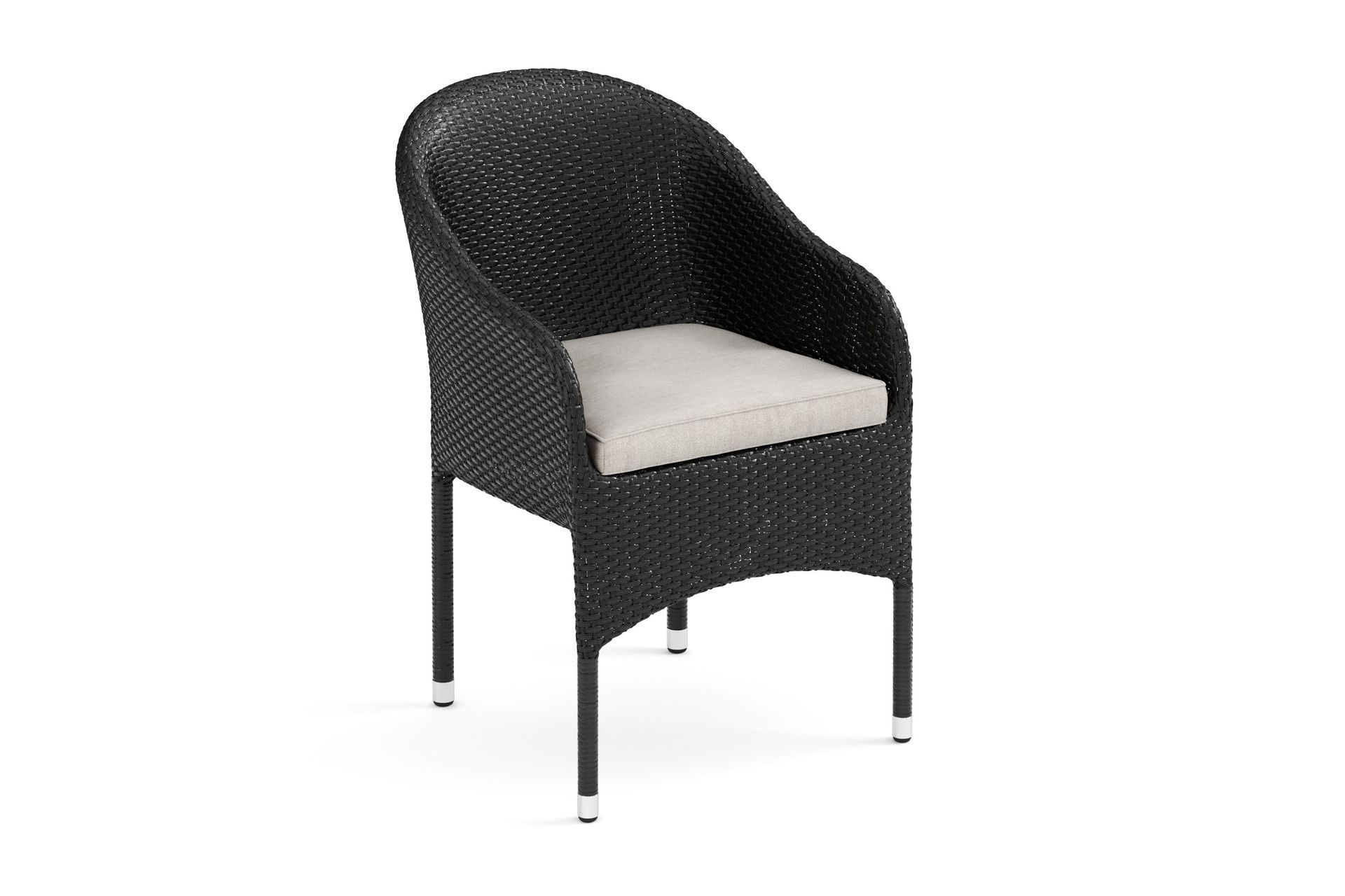 thor loungestol utomhus i konstrotting med beige sittdyna - svart