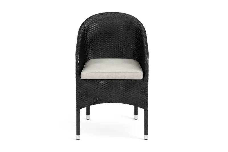 Thor loungestol utomhus i konstrotting med beige sittdyna - Svart - Utemöbler - Utestolar & fåtöljer - Utefåtöljer & loungefåtöljer