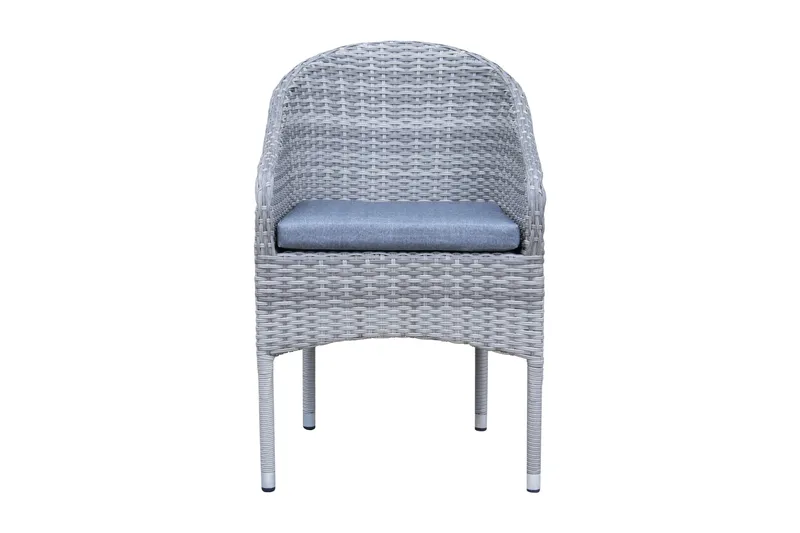 Thor loungestol utomhus i konstrotting med blå sittdyna - Grå - Utemöbler - Utestolar & fåtöljer - Utefåtöljer & loungefåtöljer