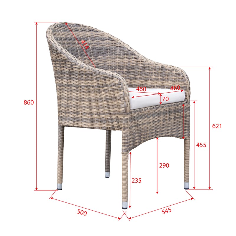 Thor loungestol utomhus i konstrotting med naturfärgad sittdyna - Beige - Utemöbler - Utestolar & fåtöljer - Utefåtöljer & loungefåtöljer