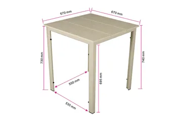 Tunis Cafebord utomhus 70x70 cm i metall/plast - Beige - Utemöbler - Trädgårdsbord & Utebord - Cafebord