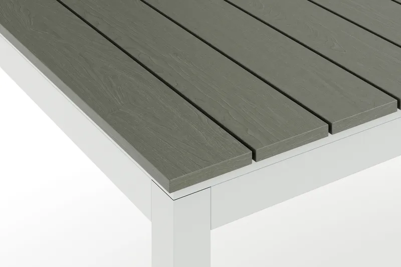 Tunis Rektangulärt Stort Förlängningsbart Matbord utomhus 205/305x90 cm i metall plast - Grå/Vit - Utemöbler - Trädgårdsbord & Utebord - Matbord ute