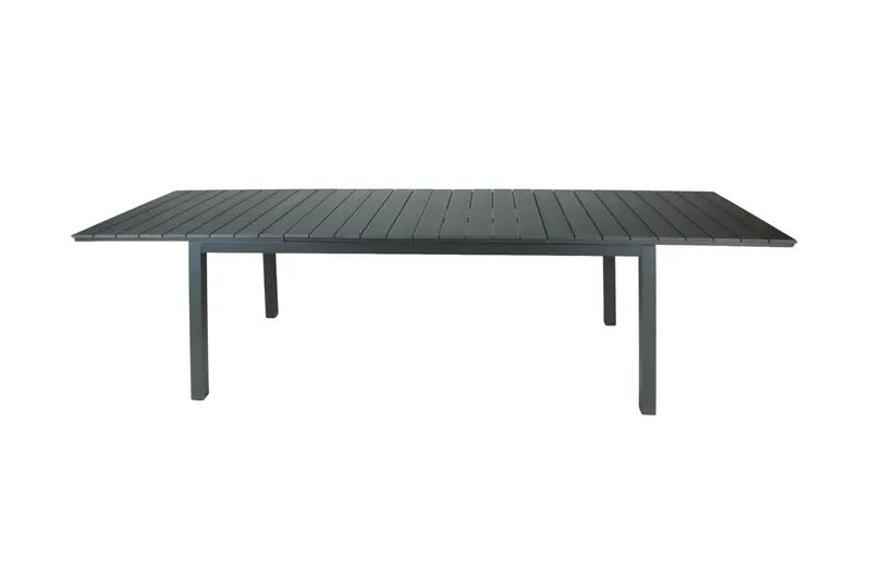 Tunis Rektangulärt Stort Förlängningsbart Matbord utomhus 205/305x90 cm i metall plast - Svart - Utemöbler - Trädgårdsbord & Utebord - Matbord ute
