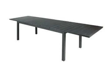 Tunis Rektangulärt Stort Förlängningsbart Matbord utomhus 205/305x90 cm i metall plast - Svart - Utemöbler - Trädgårdsbord & Utebord - Matbord ute