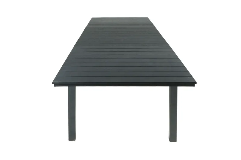 Tunis Rektangulärt Stort Förlängningsbart Matbord utomhus 205/305x90 cm i metall plast - Svart - Utemöbler - Trädgårdsbord & Utebord - Matbord ute