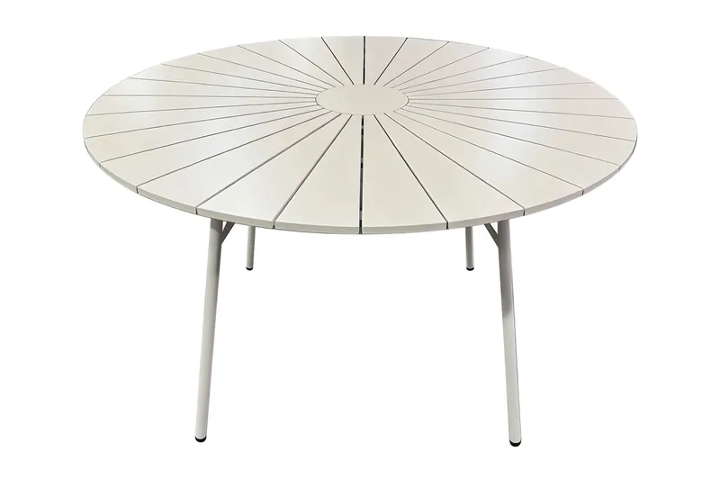 Tunis Runt Matbord utomhus 120 cm i aluminium metall - Beige - Utemöbler - Trädgårdsbord & Utebord - Matbord ute