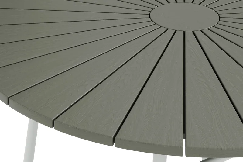 Tunis Runt Matbord utomhus 120 cm i aluminium metall - Grå/Vit - Utemöbler - Trädgårdsbord & Utebord - Matbord ute
