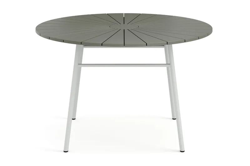 Tunis Runt Matbord utomhus 120 cm i aluminium metall - Grå/Vit - Utemöbler - Trädgårdsbord & Utebord - Matbord ute