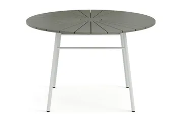 Tunis Runt Matbord utomhus 120 cm i aluminium metall - Grå/Vit - Utemöbler - Trädgårdsbord & Utebord - Matbord ute