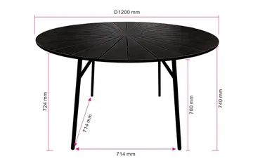 Tunis Runt Matbord utomhus 120 cm i aluminium metall - Svart - Utemöbler - Trädgårdsbord & Utebord - Matbord ute