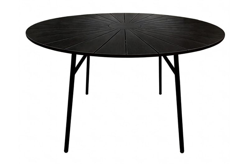 Tunis Runt Matbord utomhus 120 cm i aluminium metall, Svart