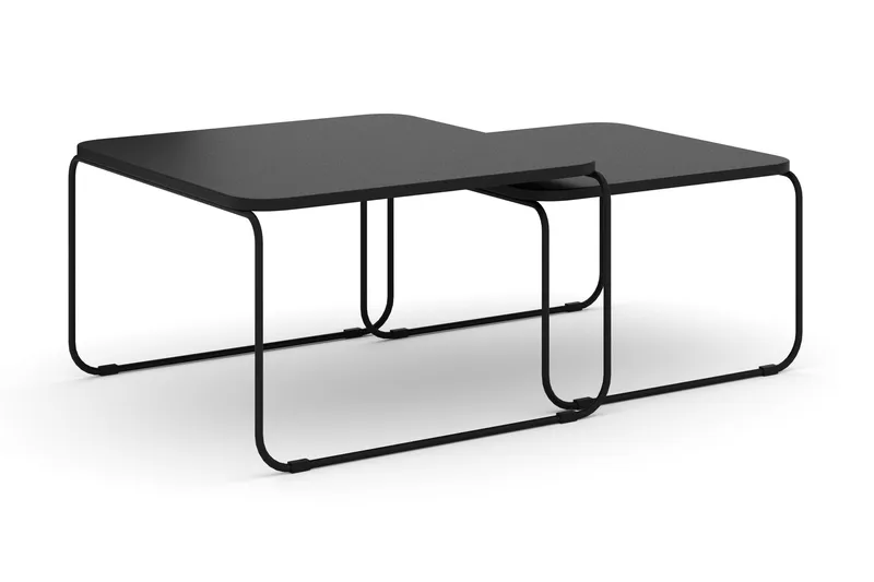 Usteryd Fyrkantigt satsbord utomhus 70x41x70 cm i stål / Metall, Svart