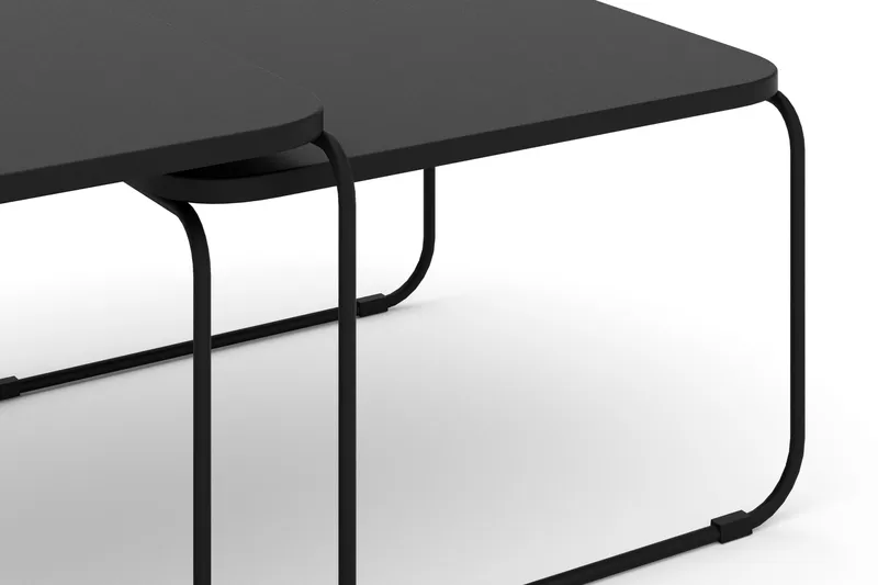 Usteryd Fyrkantigt satsbord utomhus 70x41x70 cm i stål / Metall - Svart - Utemöbler - Trädgårdsbord & Utebord - Soffbord utomhus & loungebord