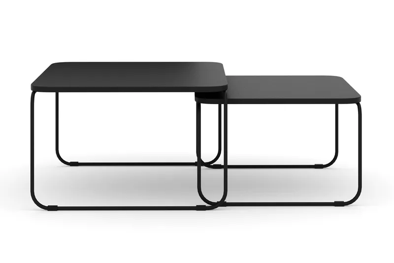 Usteryd Fyrkantigt satsbord utomhus 70x41x70 cm i stål / Metall - Svart - Utemöbler - Trädgårdsbord & Utebord - Soffbord utomhus & loungebord