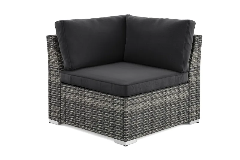Wisconsin Hörnmodul utomhus i konstrotting med vattenavisande dyna - Grå - Utemöbler - Övrigt utemöbler - Modulsoffa utomhus - Hörnmodul utesoffa