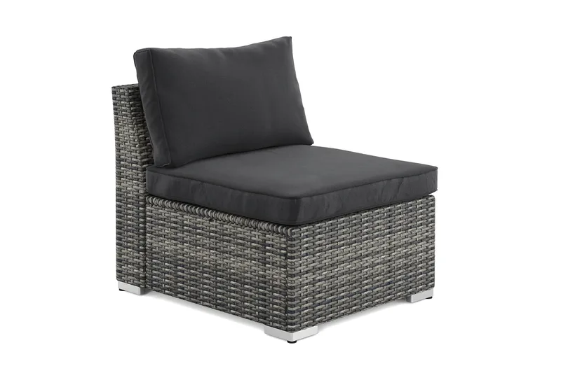 Wisconsin Mittmodul utomhus i konstrotting med vattenavisande dyna - Grå - Utemöbler - Övrigt utemöbler - Modulsoffa utomhus - Mittmodul utesoffa