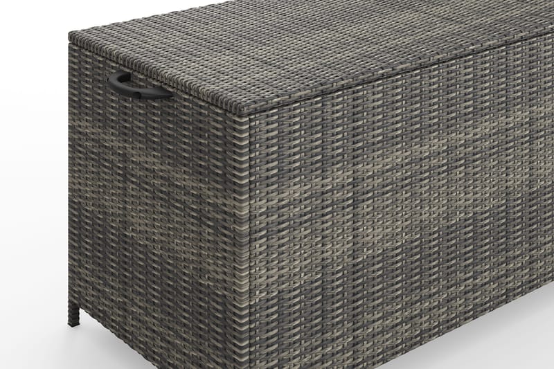 Zahara Dynbox utomhus i konstrotting med handtag 140x60x60 cm - Grå - Utemöbler - Dynförvaring & möbelskydd - Dynboxar & dynlådor