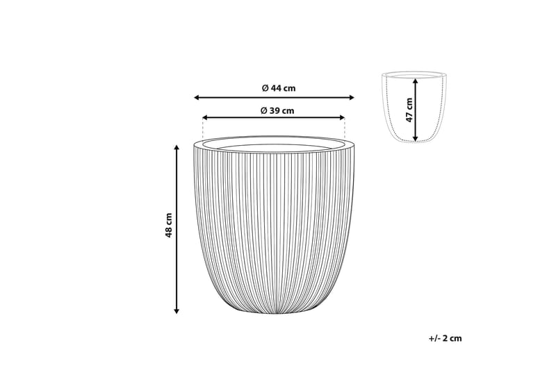 Kruka 44 x 44 x 48 cm beige CHIOS - Beige - Inredning & dekor - Trädgårdsdekoration - Utomhuskrukor - Blomkrukor