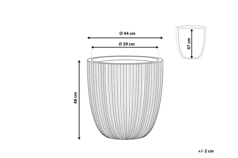 Kruka 44 x 44 x 48 cm grå CHIOS - Grå - Inredning & dekor - Trädgårdsdekoration - Utomhuskrukor - Blomkrukor