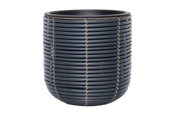 Wicker Blomkruka D27xH28 cm Svart - Inredning & dekor - Trädgårdsdekoration - Utomhuskrukor - Blomkrukor