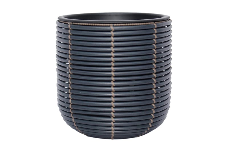 Wicker Blomkruka D27xH28 cm Svart - Inredning & dekor - Trädgårdsdekoration - Utomhuskrukor - Blomkrukor