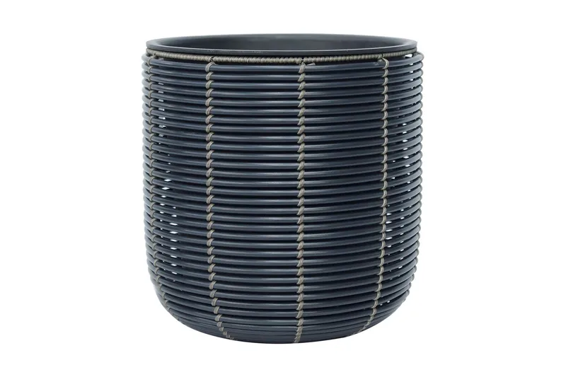 Wicker Blomkruka D35xH36 cm Svart - Inredning & dekor - Trädgårdsdekoration - Utomhuskrukor - Blomkrukor