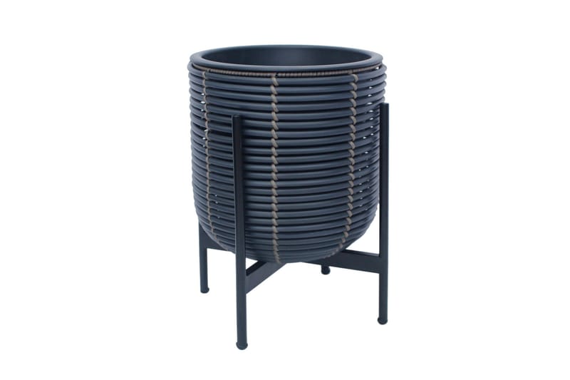 Wicker Blomkruka på stativ 30x30xH38 cm Svart