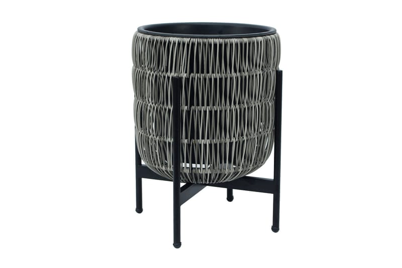 WICKER Blomkruka på stativ 30x30xH38 cm Grå - Inredning & dekor - Trädgårdsdekoration - Utomhuskrukor - Blomkrukor