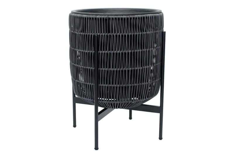 WICKER Blomkruka på stativ 38x38xH49 cm Svart - Inredning & dekor - Trädgårdsdekoration - Utomhuskrukor - Blomkrukor