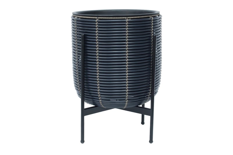 WICKER Blomkruka på stativ 38x38xH49 cm Svart - Inredning & dekor - Trädgårdsdekoration - Utomhuskrukor - Blomkrukor
