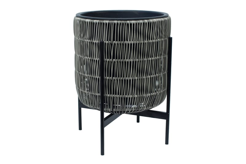 WICKER Blomkruka på stativ 38x38xH49 cm Grå - Inredning & dekor - Trädgårdsdekoration - Utomhuskrukor - Blomkrukor