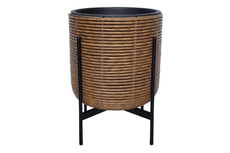 WICKER Blomkruka på stativ 38x38xH49 cm Brun - Inredning & dekor - Trädgårdsdekoration - Utomhuskrukor - Blomkrukor