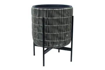 Wicker Blomkruka på stativ 38x38xH49 cm Grå - Inredning & dekor - Trädgårdsdekoration - Utomhuskrukor - Blomkrukor