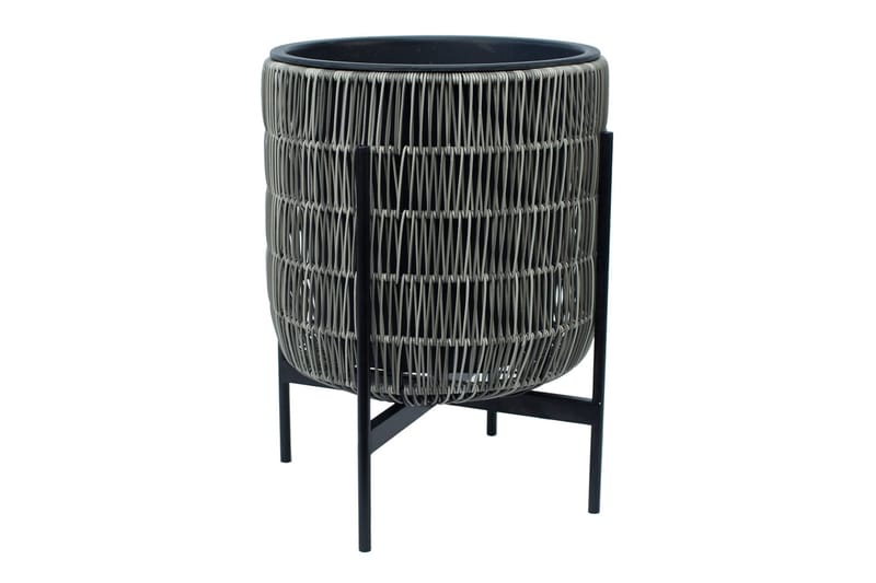 Wicker Blomkruka på stativ 38x38xH49 cm Grå - Inredning & dekor - Trädgårdsdekoration - Utomhuskrukor - Blomkrukor